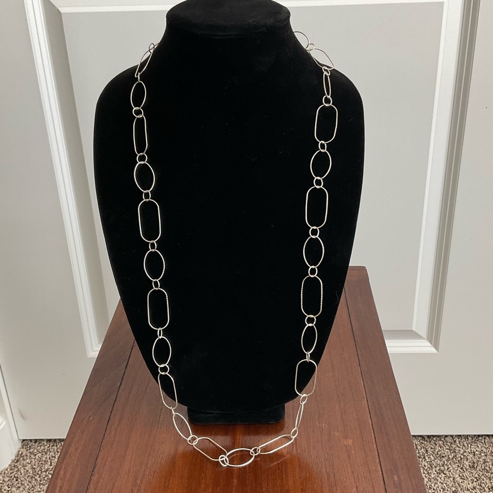 Silpada Sterling Silver Lasting Impression Long Link Necklace